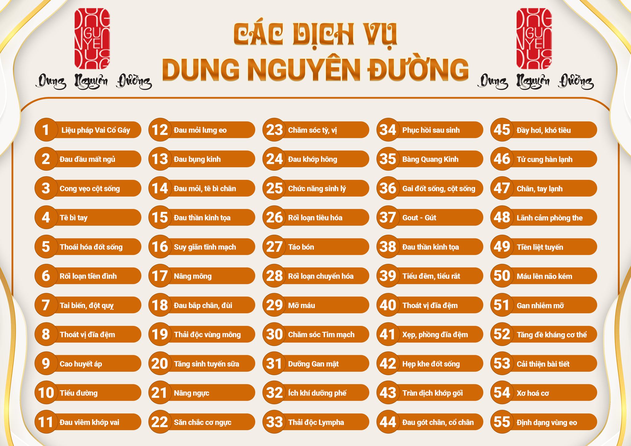 Các dịch vụ Dung Nguyên Đường